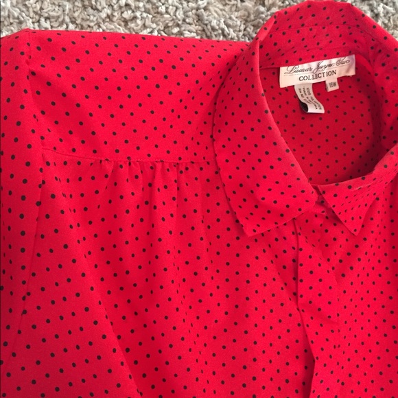 Vintage inspired red polka dot blouse size 16W - Picture 3 of 3